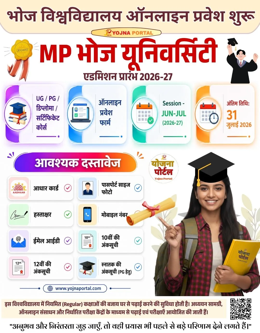 Mp Bhoj Admission 2026 27